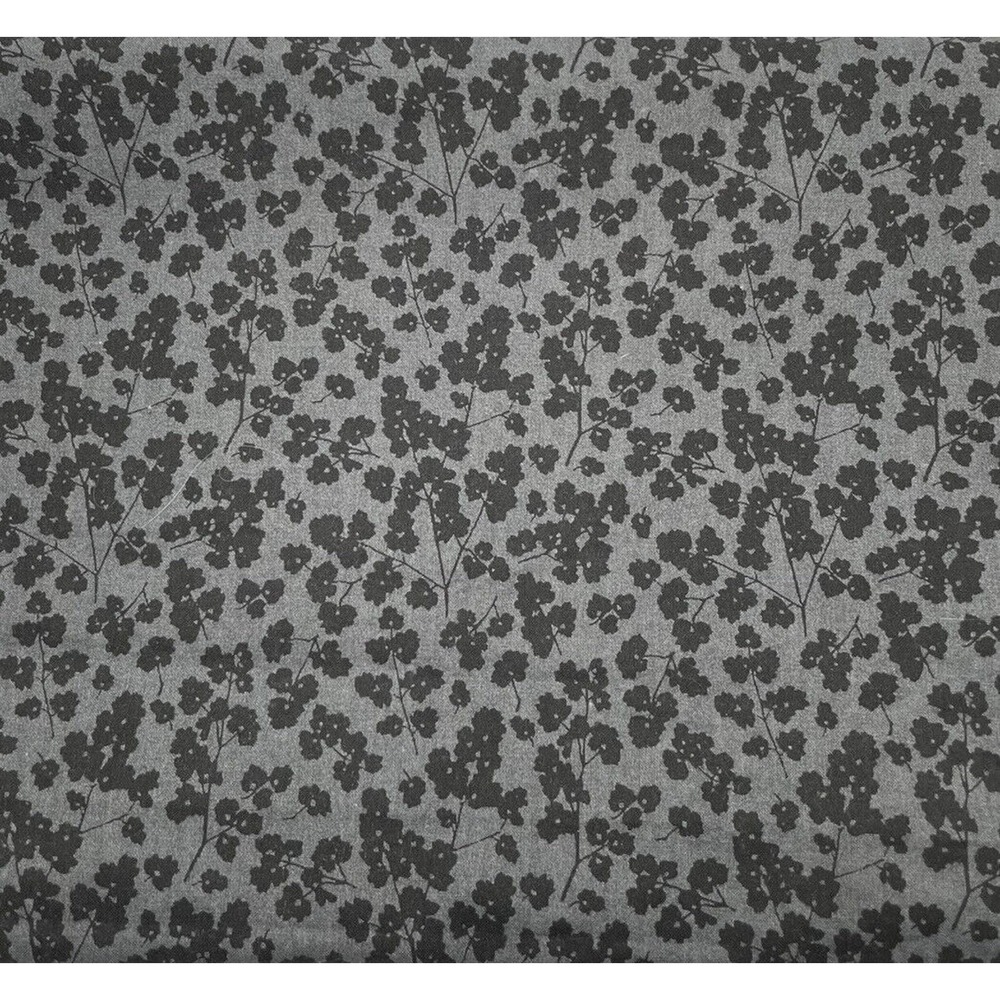 Silhouettes by Spectrix Fabric Black Gray Floral Flowers 36” x 44”
